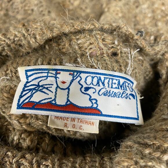 Vintage Contempo Casuals Womens Size M Brown Knit Turtleneck Sweater - Picture 6 of 7